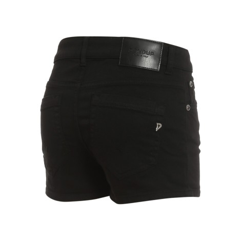 DONDUP SHORT KLUM IN COTONE STRETCH NERO DP277BBS0030DPTDDD999