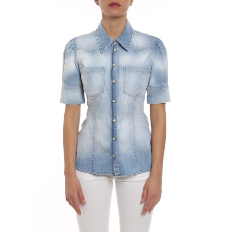 DONDUP CAMICIA JEANS AZZURRA DC238DS0259DCU6DD800