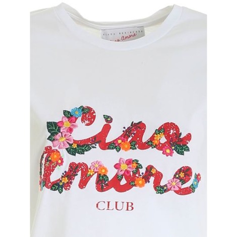 GIADA BENINCASA T-SHIRT CIAO AMORE PENSAMI SEMPRE IN BIANCO S2715TT1