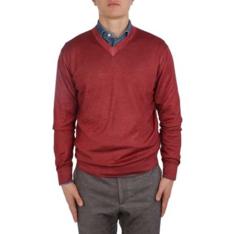 CRUCIANI | Men's Cashmere and Silk V-Neck Sweater