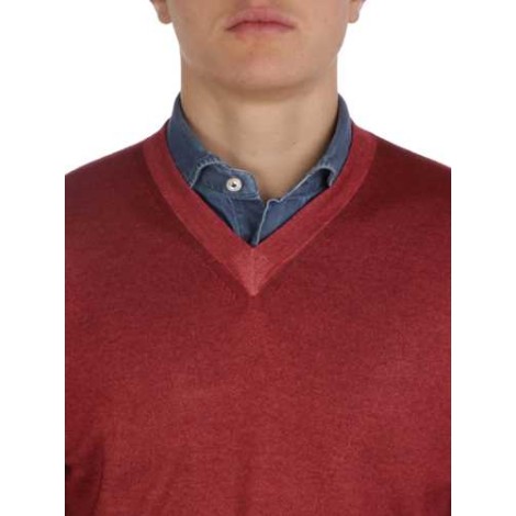 CRUCIANI | Men's Cashmere and Silk V-Neck Sweater