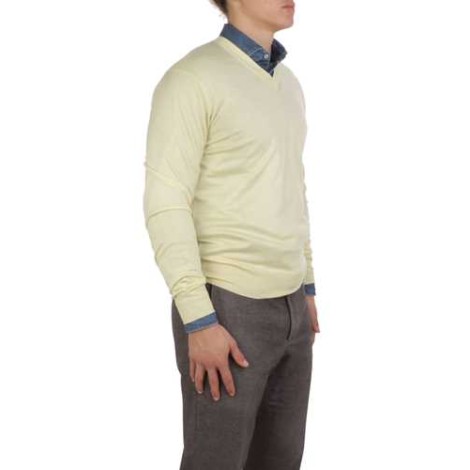 CRUCIANI | Men's Cashmere and Silk V-Neck Sweater