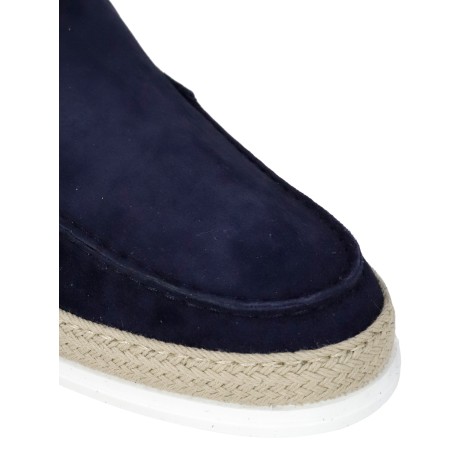 TOD'S SLIP ON IN PELLE SCAMOSCIATA BLU XXM0TV0AJ30OA6U801