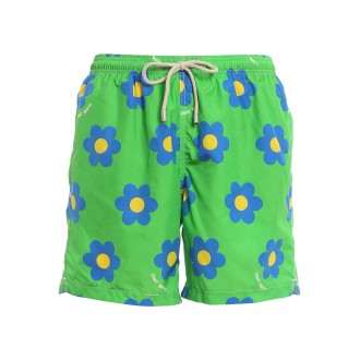 MC2 SAINT BARTH BOXER MARE STAMPA A FIORE VERDE LIGHTING02734B