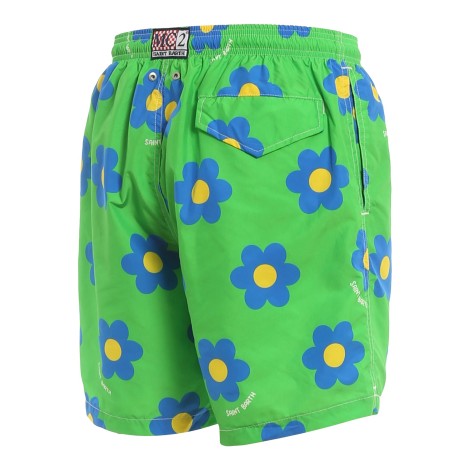 MC2 SAINT BARTH BOXER MARE STAMPA A FIORE VERDE LIGHTING02734B