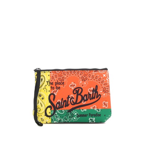 MC2 SAINT BARTH Pochette in scuba con stampa a bandana  ALINE01222B