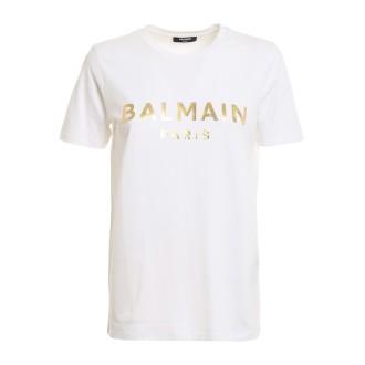 BALMAIN T-SHIRT BIANCA CON LOGO XF0EF000BB28GAD