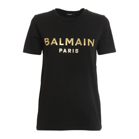 BALMAIN T-SHIRT NERA CON LOGO XF0EF000BB28EAD