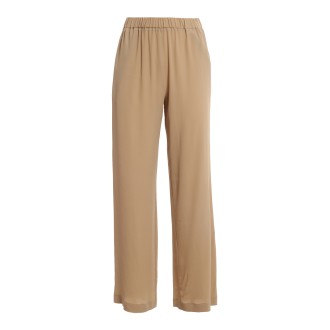 PAOLO FIORILLO CAPRI PANTALONI AMPI IN MISTO SETA BEIGE 222824057RAPHIA