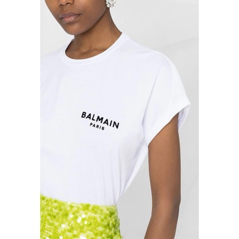 BALMAIN T-SHIRT BIANCA CON LOGO NERO XF0EF010BB01GAB