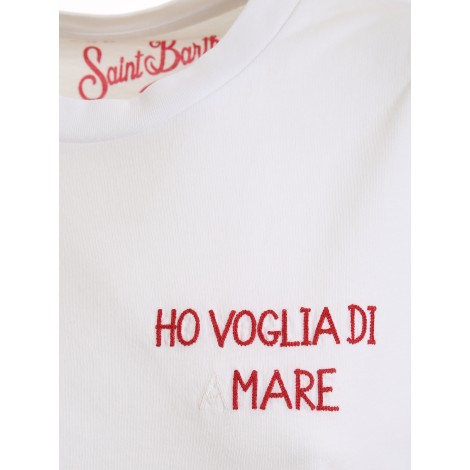 MC2 SAINT BARTH T-SHIRT CON RICAMO BIANCA EMILIE03070B