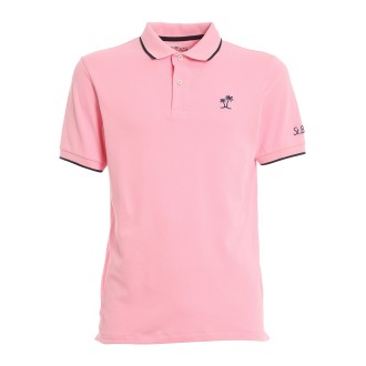 MC2 SAINT BARTH POLO ROSA CON RICAMO PALMA  BEVERLYHILLS00030B