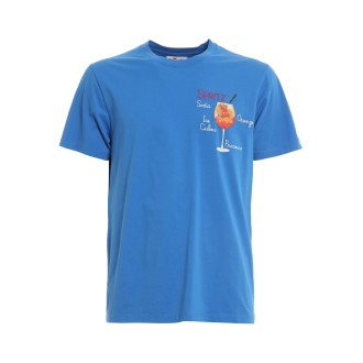 MC2 SAINT BARTH T-SHIRT BLUETTE CON STAMPA SPRITZ TSHIRTMAN00463B