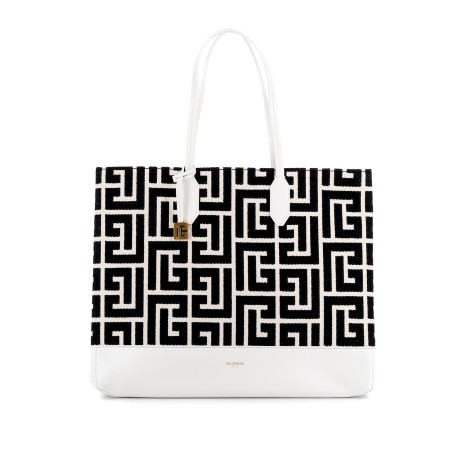 BALMAIN SHOPPING BAG BICOLORE IN JACQUARD XN0FE683TJXXGAB