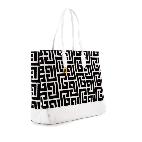 BALMAIN SHOPPING BAG BICOLORE IN JACQUARD XN0FE683TJXXGAB