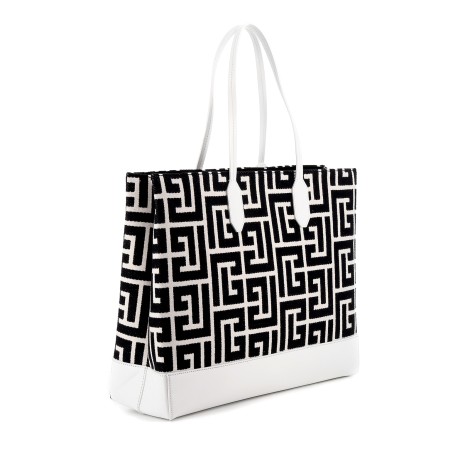 BALMAIN SHOPPING BAG BICOLORE IN JACQUARD XN0FE683TJXXGAB