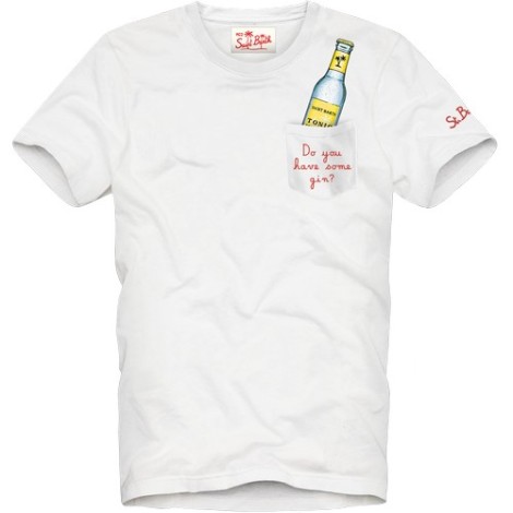 MC2 SAINT BARTH T-SHIRT BIANCA CON STAMPA GIN AUSTIN02525B