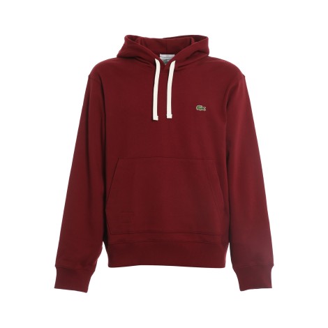 LACOSTE FELPA CON CAPPUCCIO LOGATA ROSSA SH1701Z7F