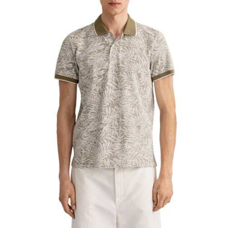 Gant | Polo D2. Leaf Print Pique Ss Rugger