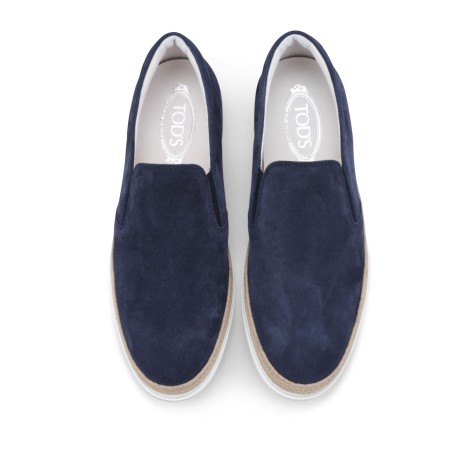 TOD'S SLIP-ON IN PELLE SCAMOSCIATA BLU XXM0TV0K900RE0U820