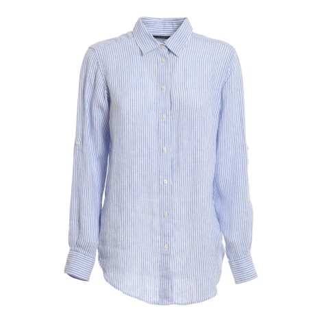 POLO RALPH LAUREN CAMICIA A RIGHE IN LINO AZZURRA 200862110001