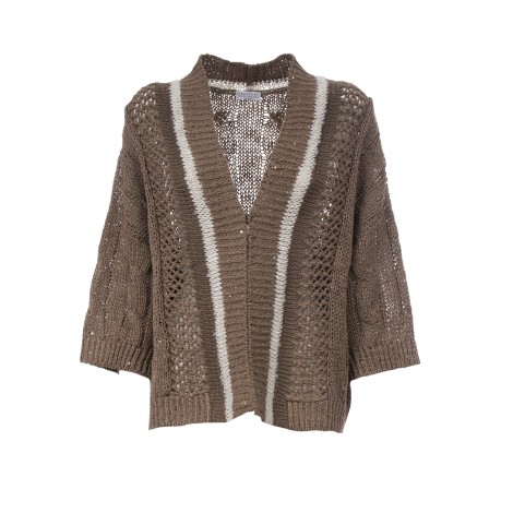 CARDIGAN LINO E SETA BRUNELLO CUCINELLI