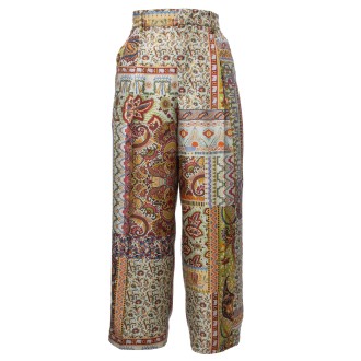 PANTALONE ETRO CON STAMPA PATCHWORK VERDE