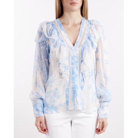 TWIN SET Blusa con stampa a fiori toile de Jouy Twinset