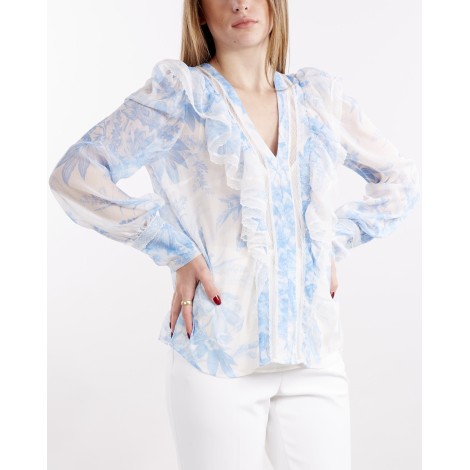 TWIN SET Blusa con stampa a fiori toile de Jouy Twinset