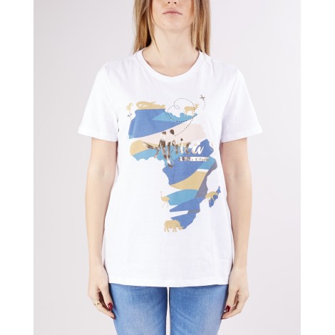 MANILA GRACE T-shirt con stampa Africa Manila Grace