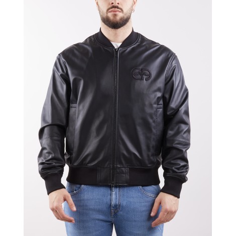 EMPORIO ARMANI Bomber in nappa di agnello con ricamo logo r-EAcreate Emporio Armani