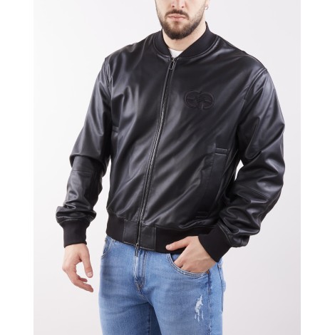 EMPORIO ARMANI Bomber in nappa di agnello con ricamo logo r-EAcreate Emporio Armani