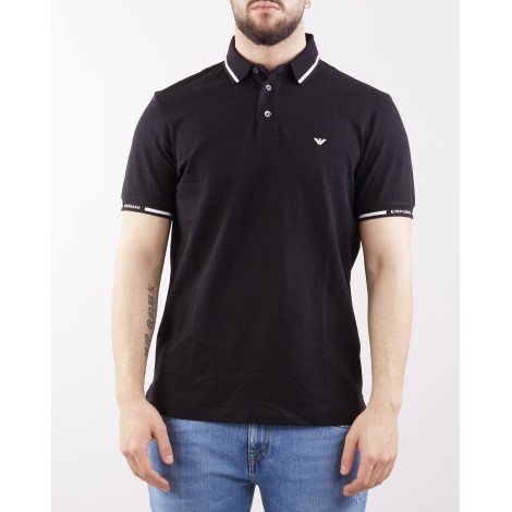 EMPORIO ARMANI Polo in piquet stretch con polso logato Emporio Armani