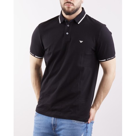 EMPORIO ARMANI Polo in piquet stretch con polso logato Emporio Armani