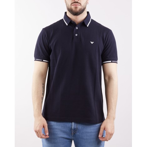 EMPORIO ARMANI Polo in piquet stretch con polso logato Emporio Armani