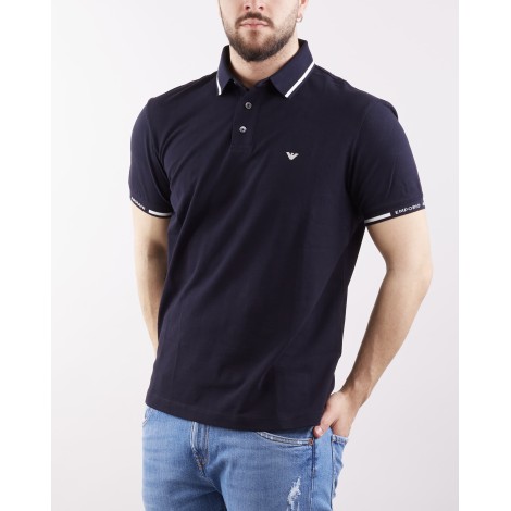 EMPORIO ARMANI Polo in piquet stretch con polso logato Emporio Armani