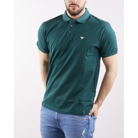 EMPORIO ARMANI Polo in piquet mercerizzato con logo Emporio Armani