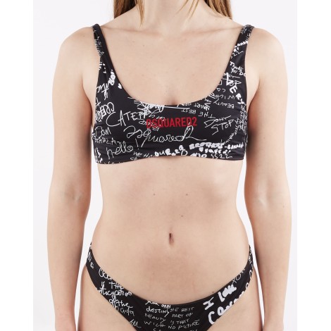 DSQUARED Costume reggiseno con stampa Dsquared