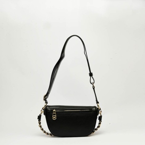 <p>Borsa a marsupio in pelle nera</p>