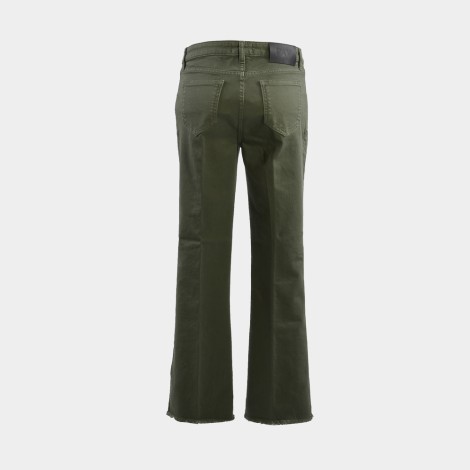 Pantalone 5 tasche in cotone verde