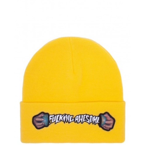 Fucking Awesome yellow World Cup beanie