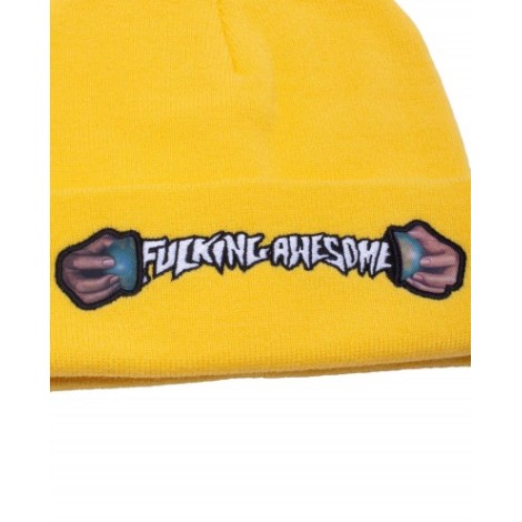 Fucking Awesome yellow World Cup beanie