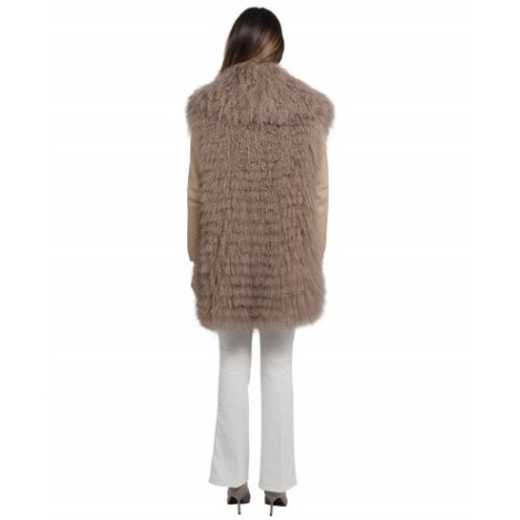 Ralph Lauren taupe Faye fur vest