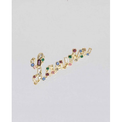 Lanvin multicoloured logo lace pin