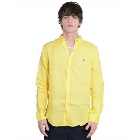 Polo Ralph Lauren yellow linen logo shirt