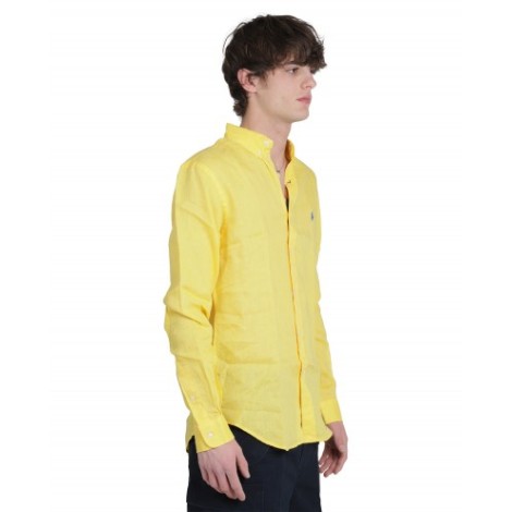 Polo Ralph Lauren yellow linen logo shirt