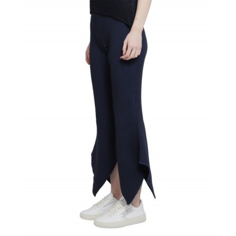 Issey Miyake navy Fluidity loop trousers