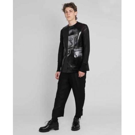 Sapio black leather vest MEN