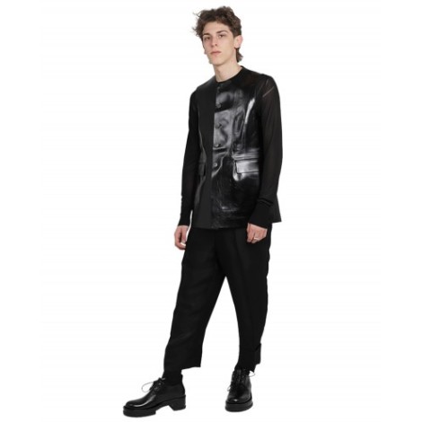 Sapio black leather vest MEN