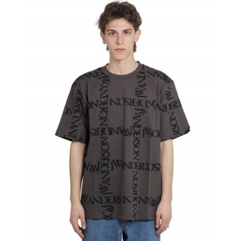 JW Anderson grey logo grid t-shirt